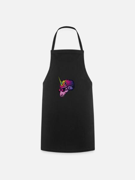 Unicorn with colorful horn - Cooking Apron - black