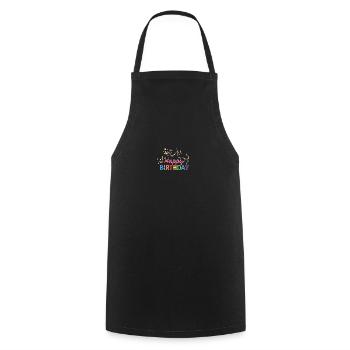 Joyeux anniversaire - Tablier de cuisine - noir - Devant - AI Model Male 185 dark (185cm)
