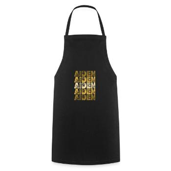 Geschenk für Aiden - Kochschürze - Schwarz - Vorne - AI Model Male 185 dark (185cm)