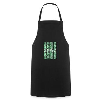 Geschenk für Dario - Kochschürze - Schwarz - Vorne - AI Model Male 185 dark (185cm)