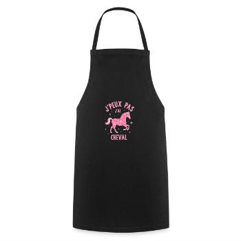 Équitation Humoristique - Cheval Rose - Tablier de cuisine - noir - Devant - AI Model Male 185 dark (185cm)