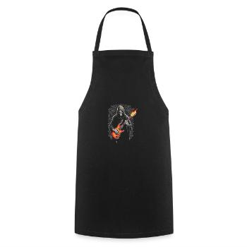 Grim Reaper with Electric Guitar Rock Heavy Metal - Cooking Apron - black - Front - AI Model Male 185 dark (185cm)