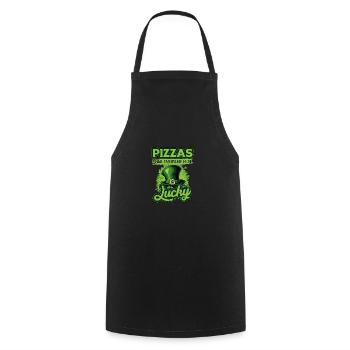 Pizzen sorgen dafür, dass man sich jeden Tag glücklich fühlt St. Patricks Day - Kochschürze - Schwarz - Vorne - AI Model Male 185 dark (185cm)