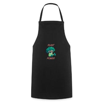 Chemises végétaliennes cool, végétariens, athlètes de force - Tablier de cuisine - noir - Devant - AI Model Male 185 dark (185cm)