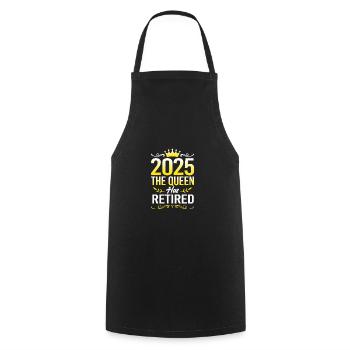 Retirement 2025 Pensioner Pension Pensioner - Cooking Apron - black - Front - AI Model Male 185 dark (185cm)