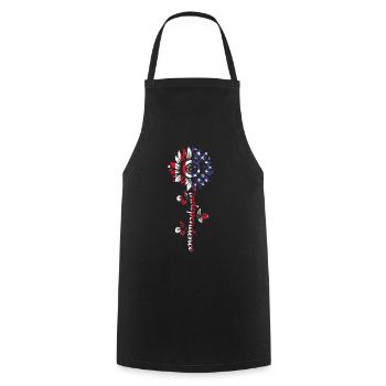 Sunflower Independence Day 4 juillet Amérique - Tablier de cuisine - noir - Devant - AI Model Male 185 dark (185cm)