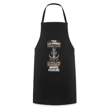 MARINS PECHEURS - Tablier de cuisine - noir - Devant - AI Model Male 185 dark (185cm)