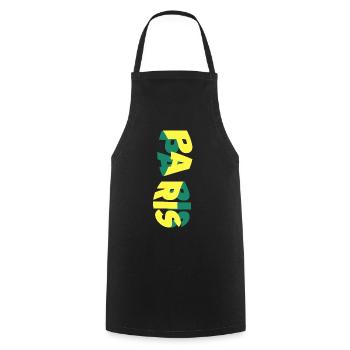 Paris Frankreich Stadt Skyline Schrift Bunt - Kochschürze - Schwarz - Vorne - AI Model Male 185 dark (185cm)
