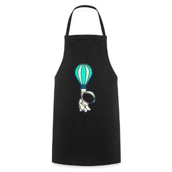 Astronaut Hot Air Balloon - Cooking Apron - black - Front - AI Model Male 185 dark (185cm)