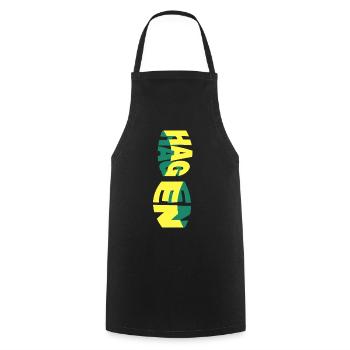 Hagen Germany City Skyline Font Colorful - Cooking Apron - black - Front - AI Model Male 185 dark (185cm)