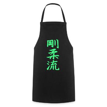 Goju Ryu Karate Kanji in grün - Kochschürze - Schwarz - Vorne - AI Model Male 185 dark (185cm)