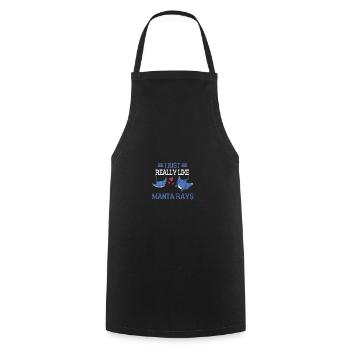 Ocean Animal Lovers Cadeau Drôle de raie Manta - Tablier de cuisine - noir - Devant - AI Model Male 185 dark (185cm)