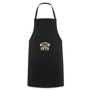44 years birthday gift sarcastic since 1979 - Cooking Apron - black - Front - AI Model Male 185 dark (185cm)