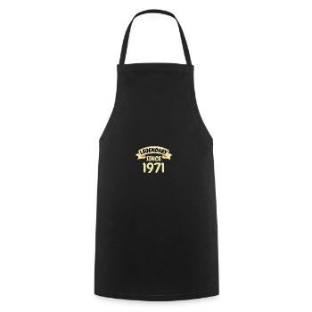 Cadeau 52e anniversaire Légendaire depuis 1971 - Tablier de cuisine - noir - Devant - AI Model Male 185 dark (185cm)