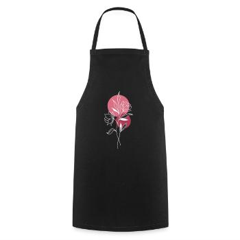 Blumen grafisch - Kochschürze - Schwarz - Vorne - AI Model Male 185 dark (185cm)
