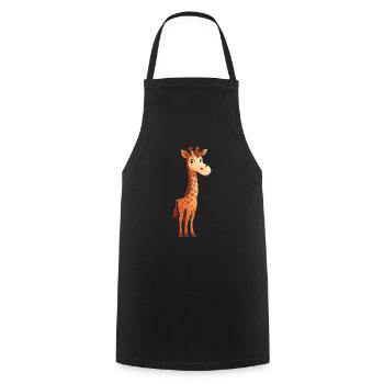 Drôle de girafe - Tablier de cuisine - noir - Devant - AI Model Male 185 dark (185cm)