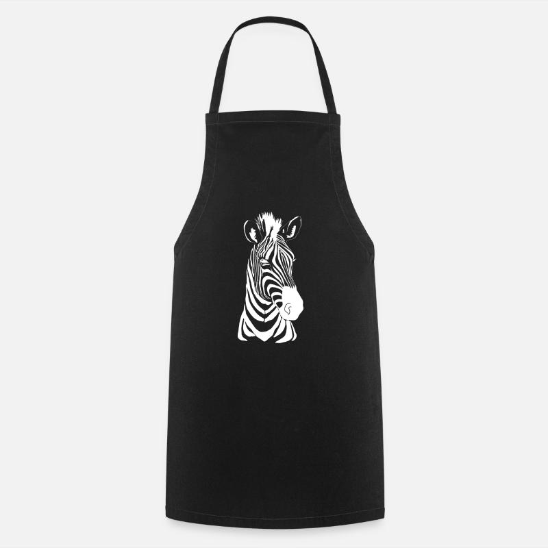 Zebra weiß - Kochschürze - Schwarz