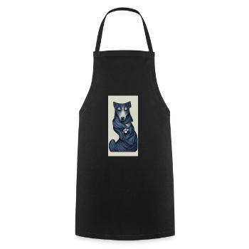 Dog Tarot Japanese - Cooking Apron - black - Front - AI Model Male 185 dark (185cm)