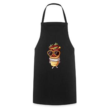 Cool Kawaii Doner Kebap with Sunglasses – - Cooking Apron - black - Front - AI Model Male 185 dark (185cm)