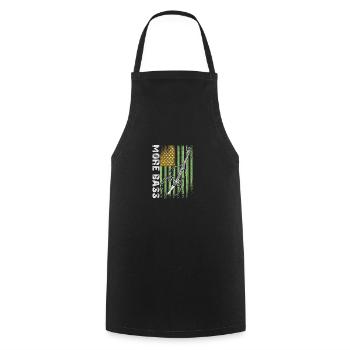 Plus de contrebasse basse avec drapeau américain - Tablier de cuisine - noir - Devant - AI Model Male 185 dark (185cm)