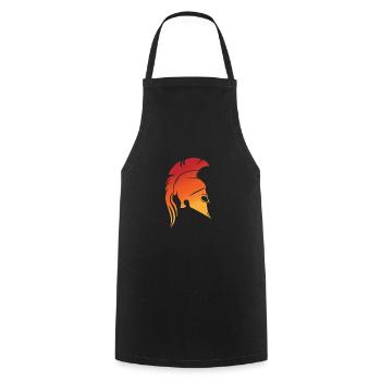 Sparta design, fire red - Cooking Apron - black - Front - AI Model Male 185 dark (185cm)