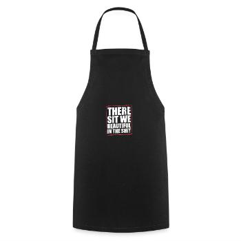 Denglish saying - Cooking Apron - black - Front - AI Model Male 185 dark (185cm)