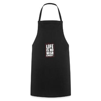 Denglish saying - Cooking Apron - black - Front - AI Model Male 185 dark (185cm)