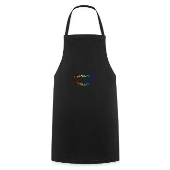 SHALOM ARC-EN-CIEL - 2 COURBES - Tablier de cuisine - noir - Devant - AI Model Male 185 dark (185cm)