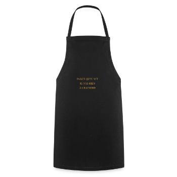 PARCE QU'IL VIT - Tablier de cuisine - noir - Devant - AI Model Male 185 dark (185cm)