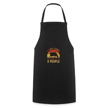 J’aime les vaches et peut-être 3 personnes - Tablier de cuisine - noir - Devant - AI Model Male 185 dark (185cm)