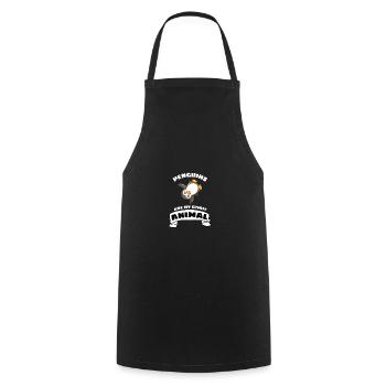 Antarctic Zoo Animal Funny Gift Penguin - Cooking Apron - black - Front - AI Model Male 185 dark (185cm)