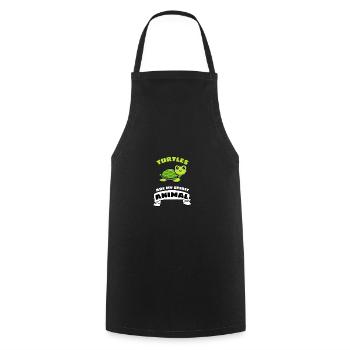 Tortue de mer Cadeau Tortue Mignonne - Tablier de cuisine - noir - Devant - AI Model Male 185 dark (185cm)