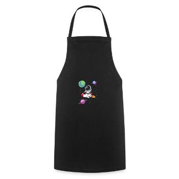 Astronaut Rocket Planet Space Astronomy - Cooking Apron - black - Front - AI Model Male 185 dark (185cm)