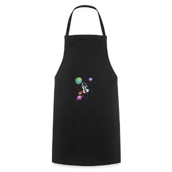 Planète Fusée Astronaute Système Solaire Spatial - Tablier de cuisine - noir - Devant - AI Model Male 185 dark (185cm)