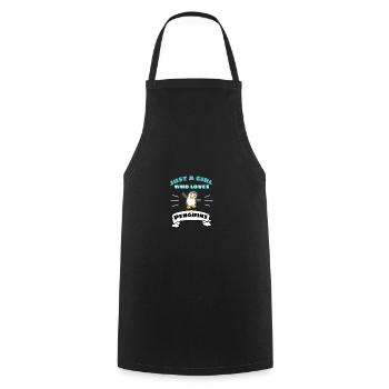 Animal Lovers Zoo Animal Girl Gift Penguin - Cooking Apron - black - Front - AI Model Male 185 dark (185cm)