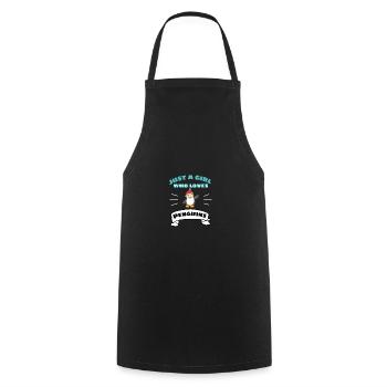 Zoo Animal Christmas Gift Girl Penguin - Cooking Apron - black - Front - AI Model Male 185 dark (185cm)