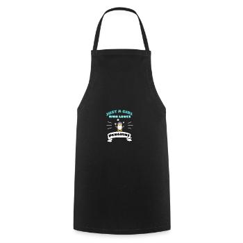 Animal Lovers Bird Animal Girl Gift Penguin - Cooking Apron - black - Front - AI Model Male 185 dark (185cm)