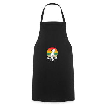 Hunde Papa Vatertag Geschenk Retro Dalmatiner - Kochschürze - Schwarz - Vorne - AI Model Male 185 dark (185cm)