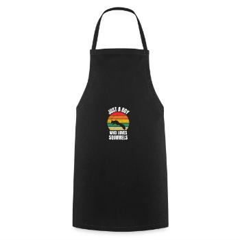 Only a boy of squirrels loves squirrels - Cooking Apron - black - Front - AI Model Male 185 dark (185cm)