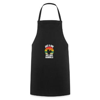 Retro Forest Animal Squirrel Girl - Cooking Apron - black - Front - AI Model Male 185 dark (185cm)