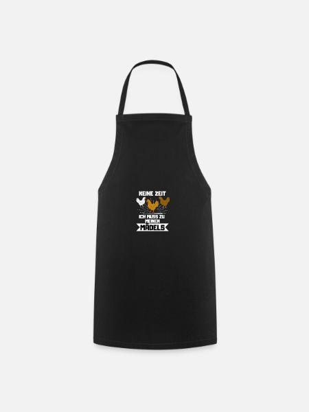 Bauernhof Tier Lustiges Geschenk für Mädels Huhn - Kochschürze - Schwarz