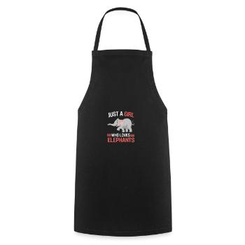 Africa animal lover girl gift elephant - Cooking Apron - black - Front - AI Model Male 185 dark (185cm)