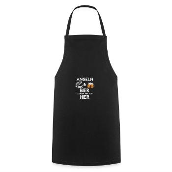 Angler Bier trinken Lustiges Geschenk Angeln - Kochschürze - Schwarz - Vorne - AI Model Male 185 dark (185cm)