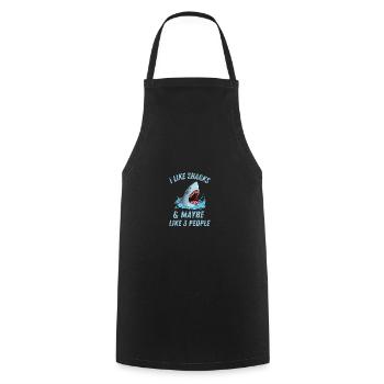 Ocean Animal Lovers Predator Funny Gift Shark - Tablier de cuisine - noir - Devant - AI Model Male 185 dark (185cm)
