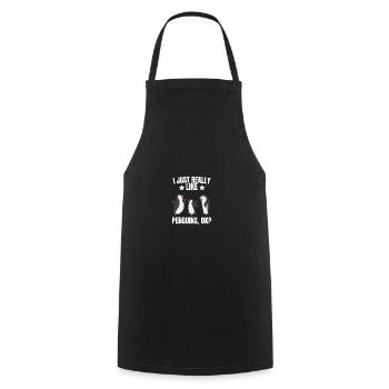 Zoo de l’Antarctique Animal Drôle de cadeau Pingouin - Tablier de cuisine - noir - Devant - AI Model Male 185 dark (185cm)