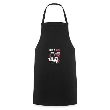 Amoureux des animaux Ferme Animal Fille Cadeau Vache - Tablier de cuisine - noir - Devant - AI Model Male 185 dark (185cm)