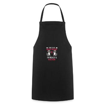 Raccoon Costume Trash Panda Gift Raccoon - Cooking Apron - black - Front - AI Model Male 185 dark (185cm)