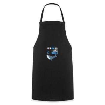 Épaulard Ocean Animal Boy Cadeau Baleine - Tablier de cuisine - noir - Devant - AI Model Male 185 dark (185cm)