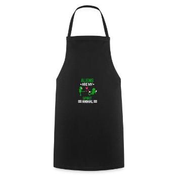Alien Sci Fi UFO Cadeau Drôle Alien - Tablier de cuisine - noir - Devant - AI Model Male 185 dark (185cm)