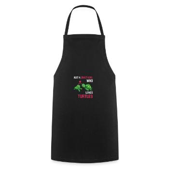 Créatures marines Fille Cadeau Tortue - Tablier de cuisine - noir - Devant - AI Model Male 185 dark (185cm)